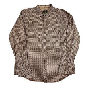 PraNa Button Down Shirt Mens XL Slim Fit Long Sleeve Geometric